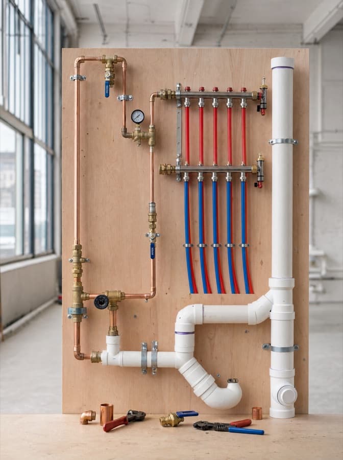 Estação de plumbing montada